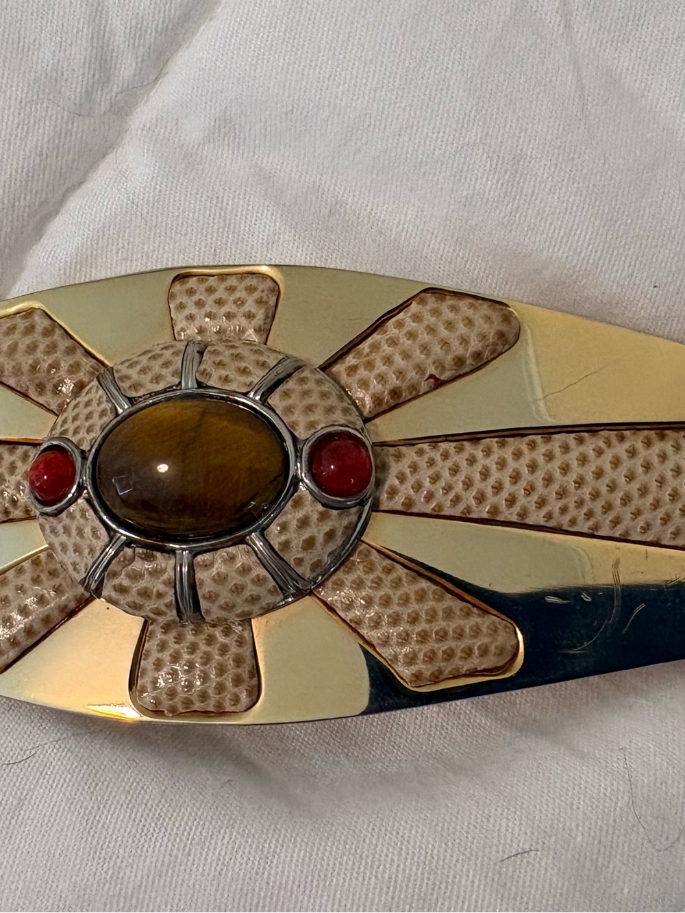 Vintage Judith Leiber Snakeskin Belt with Stone Accents